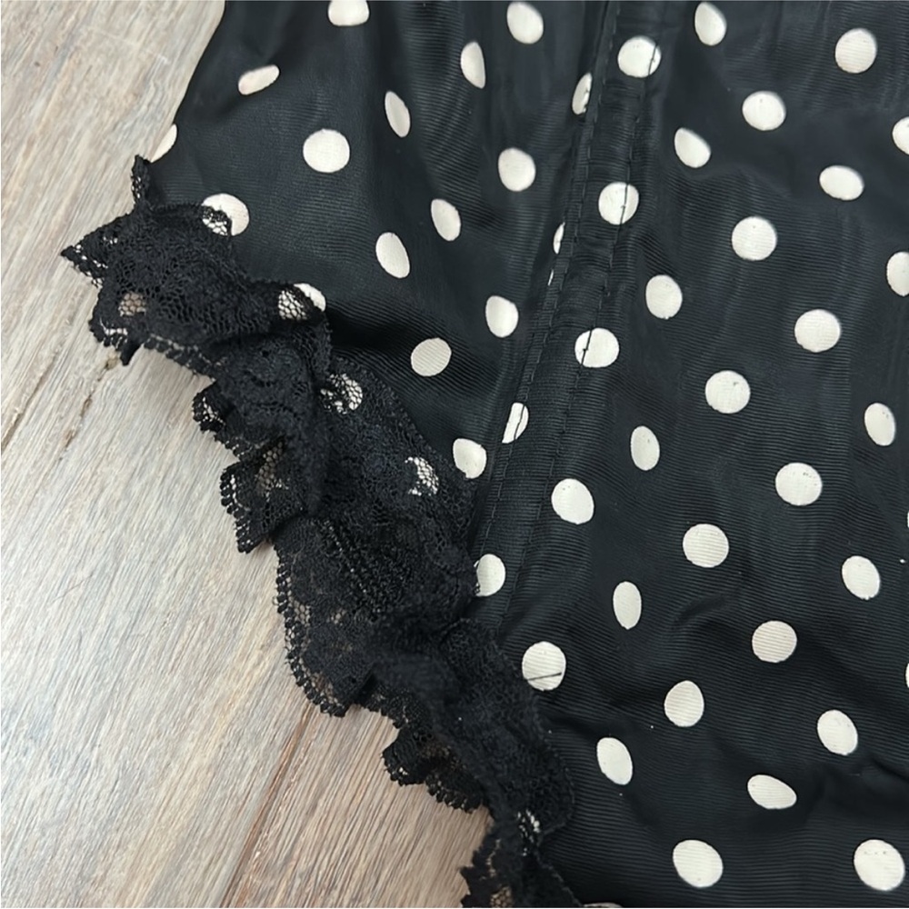 Vintage 80s Emile Bole Polka Dot Thong Pinup Bustier One Piece Bodysuit Lingerie - Picture 6 of 13